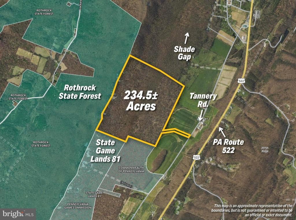 Property photo #0 for 234.5+/- Acres  across from 21951 Tannery Rd, Shade Gap, PA 17255